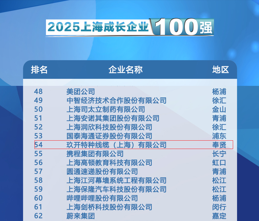 聚焦2025上海百强宣布会：腾博会官网特种线缆登榜生长企业100强