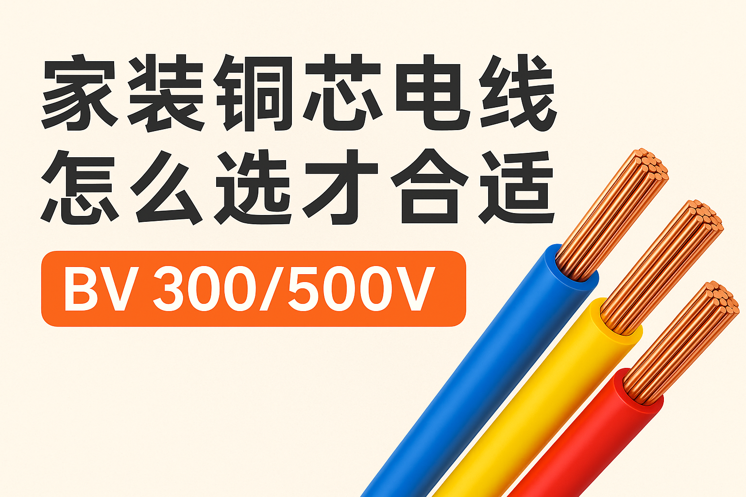 家装铜芯电线怎么选才合适 BV 300/500V ？？？？